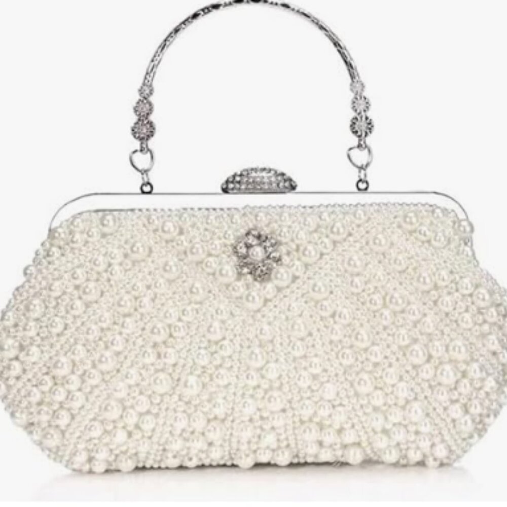 Elegant White Pearl Clutch - Picture 3 of 14